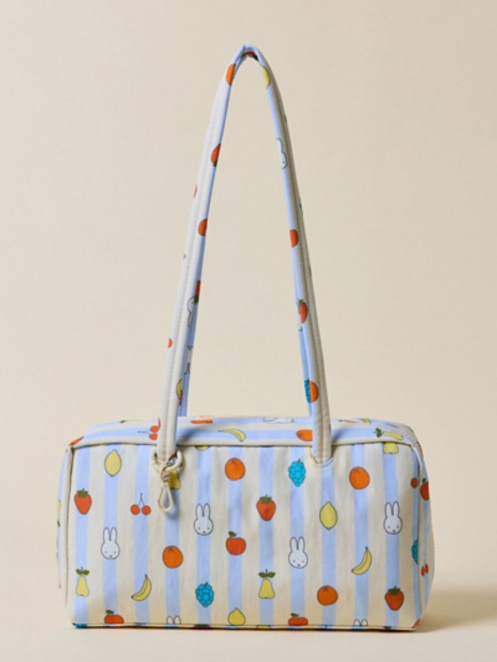 NWT BAGGU x Miffy Nylon Bowler Bag Picnic Stripes Miffy